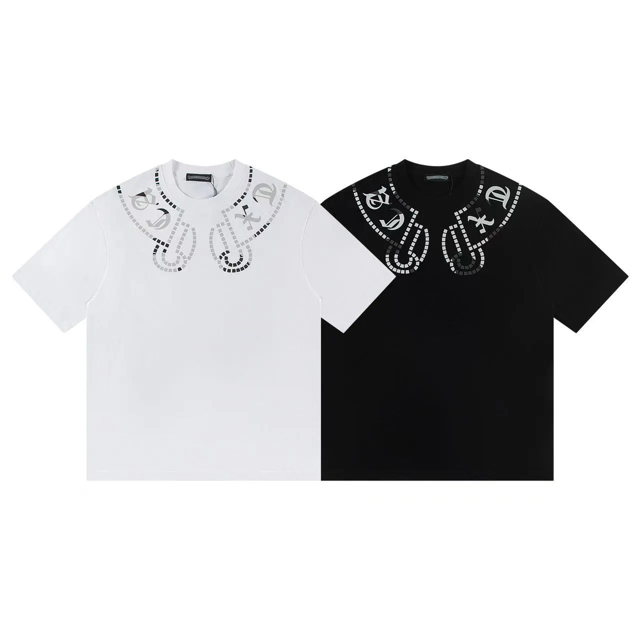 🅿️146 Style: 2025 new Croix Heart short-sleeved T-shirt Material: High version 300g double yarn combed cotton Size: S～XL Color: Black Style number: Z1014